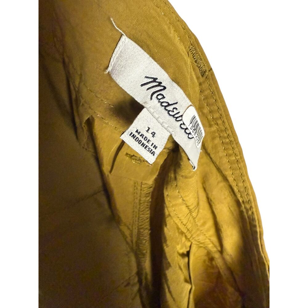 Madewell The Harlow Wide-Leg High Rise Olive Drapey Relaxed Cargo Pants Size 14 - Picture 15 of 16